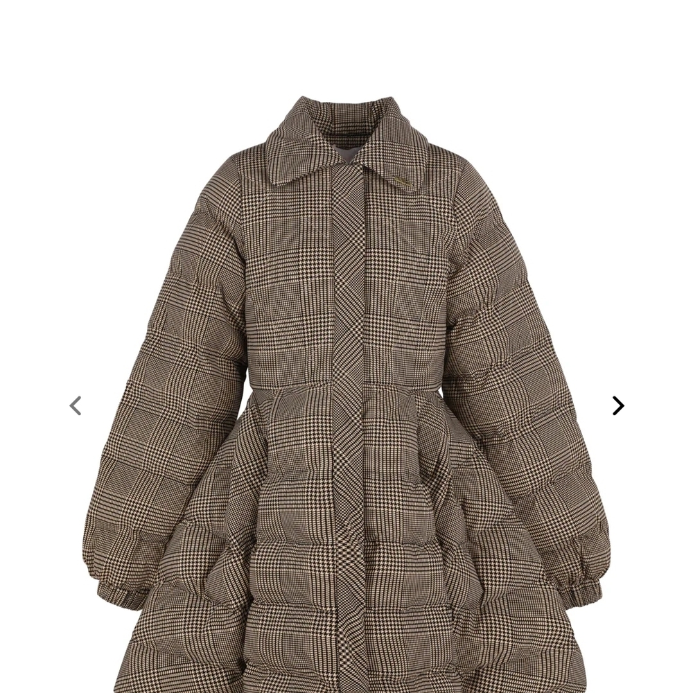 Selkie Brown Plaid Puffer Jacket